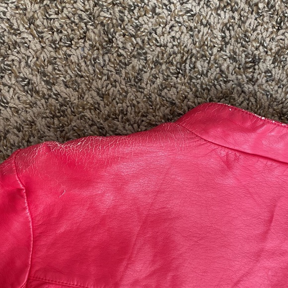 Guess Pink/Red Leather Jacket - Picture 5 of 5